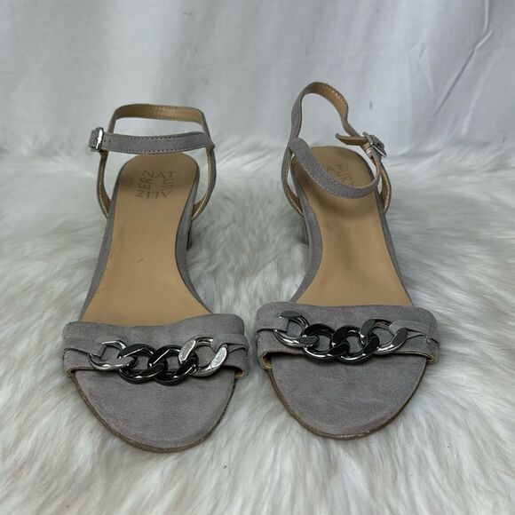 Naturalizer Bristol 2 Taupe Block Heel Chain Detail Heels Sz 8 - Picture 4 of 7